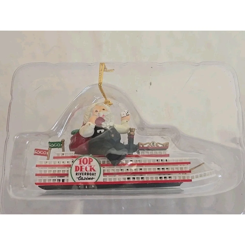 Decked Out For Christmas Enesco Ornament 1996 Santa Riverboat‎ Casino